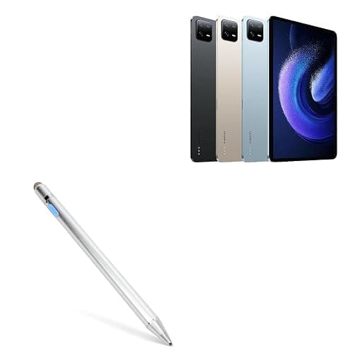 BoxWave Stylus Pen Compatible with Xiaomi Pad 6 - AccuPoint Active Stylus, Electronic Stylus with Ultra Fine Tip - Metallic Silver - Image 1