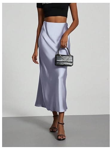 SHENHE Women's Satin Maxi Skirts High Waisted A Line Long Skirts Elegant Office Skirts thumbnail 4