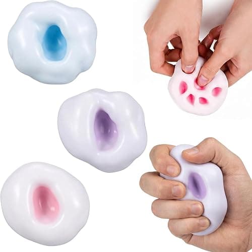Glitter Stress Balls, Stress Ball Set for Office Workers and Students, Hand Therapy for Anxiety Relief and Focus Enhancement, Three Piece Pack with Assorted Colours - Image 1