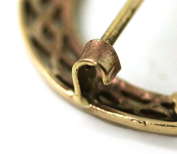 Bronze Norse Irish Claddagh Brooches, Clothes Fasteners - Cloak/Scarf/Shawl Pin, Nordic Vintage Jewelry thumbnail 3