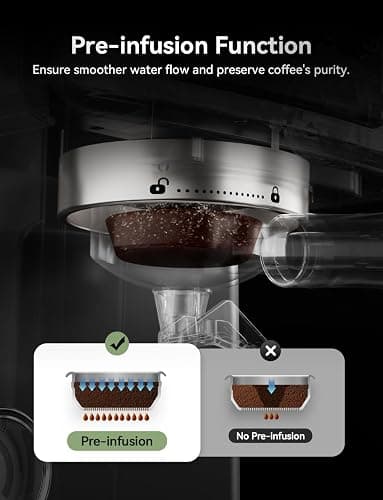Neretva Espresso Machine, 58mm Professional Espresso Coffee Machine 15 Bar Retro Espresso Maker with Powerful Milk Frother & Visible Pressure Gauge for Home Barista Latte and Cappuccino Maker-Green thumbnail 3