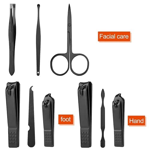 Manicure set Men Personal Care Tools Accessories Finger and Toe Nail Clippers Kit Professional Manicure Pedicure Kit With Travel Case Nail Grooming Kit Present for Men Women Stocking Stuffers thumbnail 2