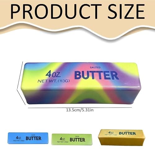 Cheese Squishy, Big Brain Cheese Stress Ball Realistic Design, Anxiety Relief Fidget Toy Sensory Toys For Adults & Kids (Butter-rainbow) thumbnail 3