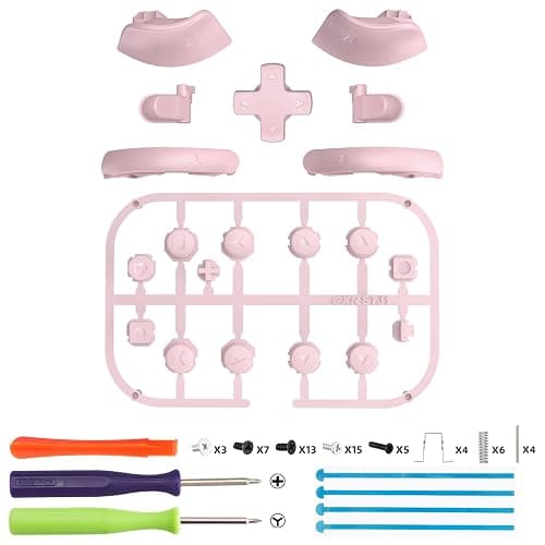 eXtremeRate DIY Replacement Full Set Buttons for Joycon 2, Custom ABXY Direction Keys Dpad + - C Home Capture Release L R ZR ZL Trigger Buttons for Nintendo Switch 2 Controller - Cherry Blossoms Pink thumbnail 2