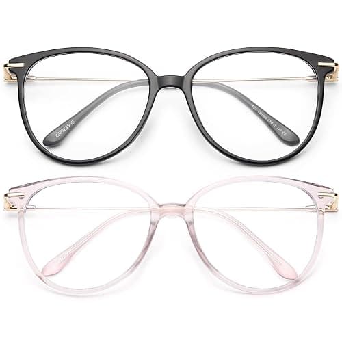 Gaoye Blue Light Blocking Glasses - Trending Round TR90 Frames, Metal Arms, UV400 Protection - Matching Soft Case - Image 1