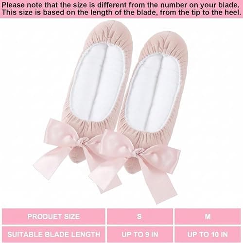Soulchen Pink Bow Ice Skate Blade Covers Puffy Winter Sports Ice Skate Guards for Women Youth Adults Figure Hockey Skating Blade Protector Accessories Gifts thumbnail 2