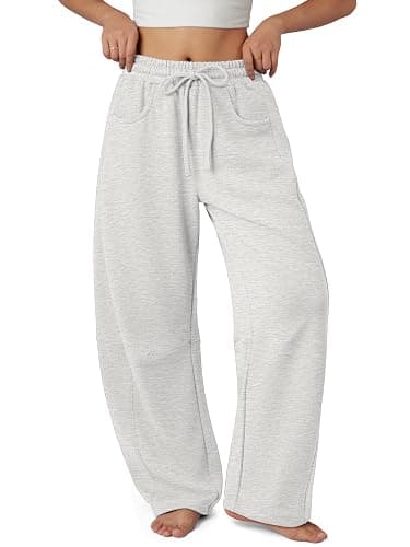 ATHMILE Barrel Sweatpants Women Fall Fashion Wide Leg Pants 2025 Baggy Lounge Comfy Flowy Sweat Pants with Pockets - Image 1