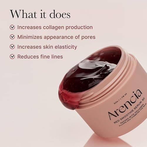 Arencia Overnight Red Smoothie Face Mask Serum, Glowing & Soothing with 30% red collagen, Niacinamide, Peptide, Vitamin E thumbnail 5