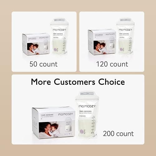 Momcozy Breastmilk Storage Bags, 200PCS Value Pack, Temp-Sensing Discoloration Milk Storing Bags for Breastfeeding, Presterilized, Hygienically Doubled-Sealing, for Freezing, 6 Ounce - 200 Count thumbnail 7