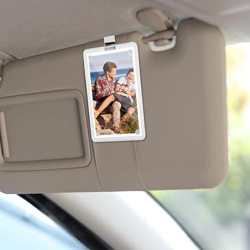 Tinoaly 2pcs Car Sun Visor Photo Holders, Acrylic Magnetic Design Photo Car Visor Clip Car Sun Picture Frame Car Photo Display Accessories for Most Car Visors(Transparent) thumbnail 7