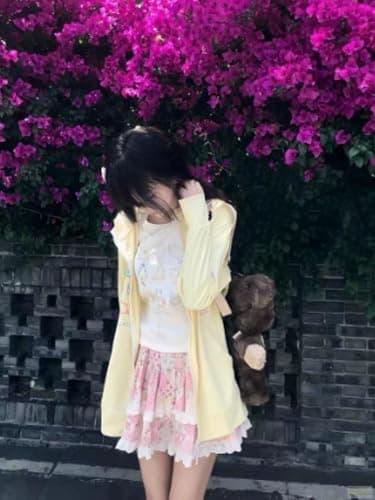Women's Kawaii Skirts 2000s Vintage Y2k Clothing Pink A-line Slim Lolita Mini Skirts Sweet High Waist Lace Outfits thumbnail 6