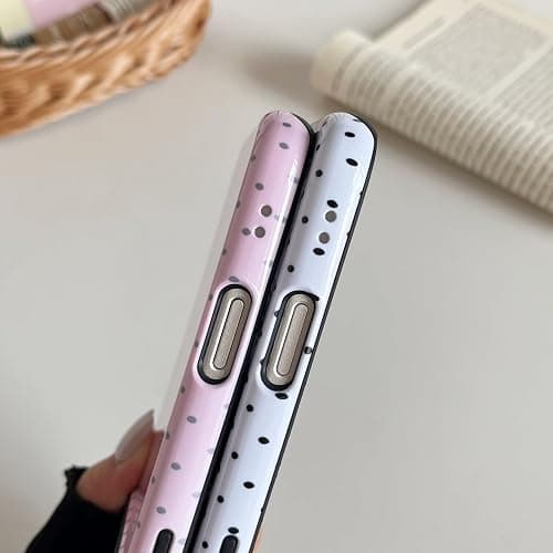 Longlayss Compatible for iPhone 17 Pro Max Case Cute Polka Dot Phone Case | Cute Aesthetic Polka Dot Phone Cover for Women Girl Shockproof Slim TPU and Hard PC Protective Cover (White) thumbnail 5