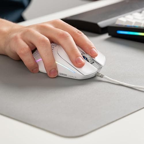 Glorious Gaming Model I 2 Wired Gaming Mouse: 9 Programmable Buttons (2 Swappable), 66g Superlight, 26k Optical Sensor, 80M Click Rated Switches, MMO/MOBA/FPS, Side Thumb Rest (White) thumbnail 2