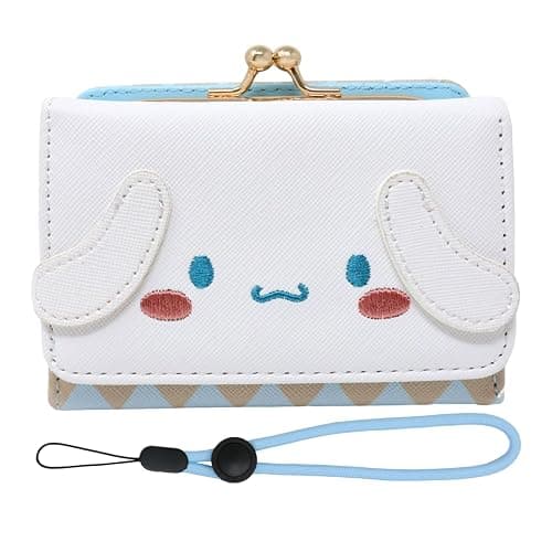 Honbay Fashion Cute Cartoon Wallet, Small Wallet, Women Ladies Short Wallet, PU Leather Tri-fold Wallet, Money Bag, Coin Cash Cards Pouch Purse, Kiss Lock Change Purse Clutch Purse - Image 1