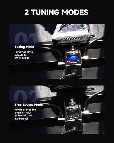 Donner Tuner Pedal, Dt-1 Chromatic Guitar Tuner Pedal with Pitch Indicator for Electric Guitar and Bass True Bypass thumbnail 3