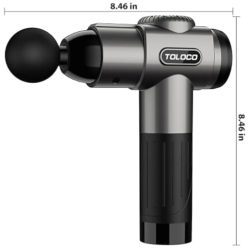 TOLOCO Massage Gun, Deep Tissue Back Massage for Athletes for Pain Relief, Percussion Massager with 10 Massages Heads & Silent Brushless Motor, Fathers Day Dad Gifts, Grey thumbnail 8