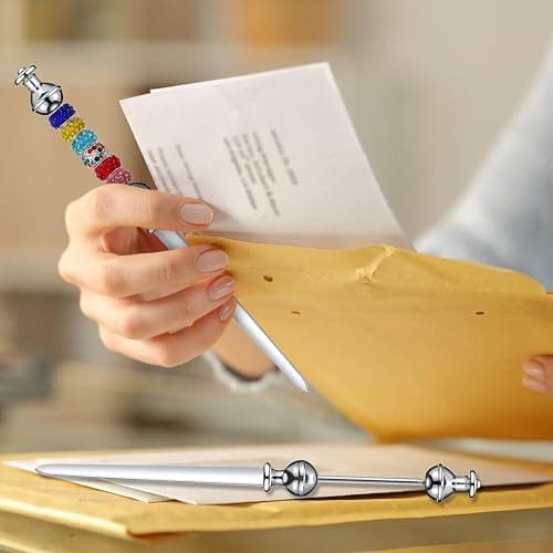 16 Pcs Beadable Letter Opener Metal Letter Opener Envelope Opener Knife Beadable Letter Opener Stainless Steel Envelope Opener Slitter for Office Home DIY Supplies thumbnail 2