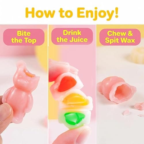 GummyGlow 5.36oz Waxy Fruit-Filled Candy, Chewable Waxy Candy, Retro Nostalgic Novelty Treats, Classic Variety Flavors for Old School Candy Lovers, ASMR Lovers and Gifts thumbnail 6