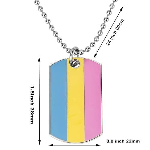 COLDDOX Progress Pride Dog Tags Pendant Rainbow Pride Gift LGBT Necklace - Pansexual Pride thumbnail 2