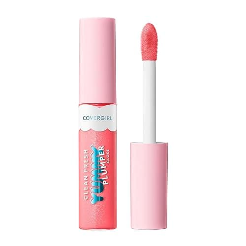 COVERGIRL Clean Fresh Yummy Plumper Lip Gloss, 840 Be Chill My Heart, Shiny, Vegan Formula, Easy to Apply, Minty Flavor, 0.33oz - Image 1