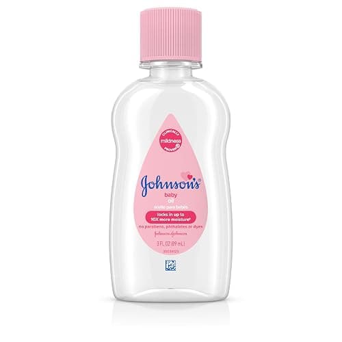 Johnson's Baby Oil, Pure Mineral Oil to Prevent Moisture Loss for Newborn, Kids, and Adults, Gentle and Soothing Baby Massage Oil, Dry Skin Relief, Hypoallergenic, Original Scent, 3 fl. oz - Image 1