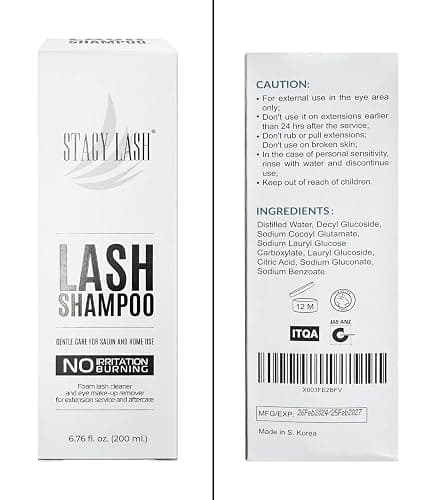 STACY LASH 6.76 fl.oz / 200ml Eyelash Extension Shampoo + Brush/Eyelid Foaming Cleanser/Wash for Extensions & Natural Lashes/Safe Makeup Remover/Supplies for Professional & Home Use thumbnail 8