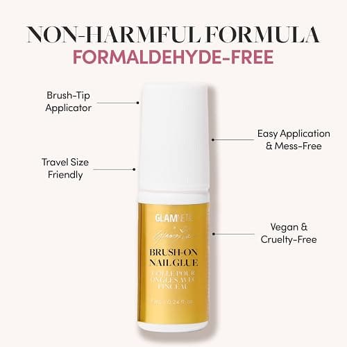 Glamnetic x GLAMZILLA Super Strong Brush On Nail Glue | Brush Tip Applicator, Mess Free, Travel Friendly, Vegan | Durable & Long-Lasting | .24 fl. oz. thumbnail 2