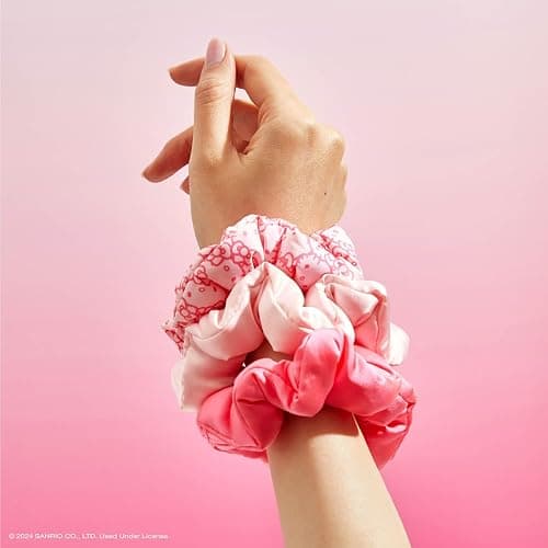 Hello Kitty x Kitsch Matte Satin Scrunchies for Women - No Crease Hair Ties No Damage | Scrunchies for All Hair Types | Stylish & Comfortable, For Ponytails & Buns | Ideal Gifts for Women - 3pcs thumbnail 8