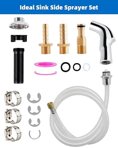 Hygie Rinse Universal Kitchen Sink Faucet Sprayer Head Attachment Compatible with Moen Faucet Sprayer Replacement, Kitchen Sink Side Sprayer with Transparent Hose/Holder, Chrome thumbnail 4
