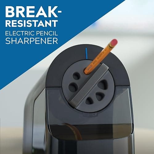 X-ACTO Pencil Sharpener, SchoolPro Electric Pencil Sharpener, Heavy Duty Electric Pencil Sharpener for School, Classroom and Teacher Supplies, Perfect Addition to Homeschooling Supplies, Black thumbnail 5