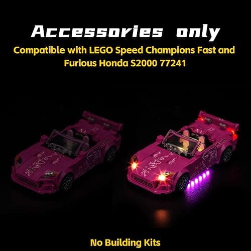 BrickBling LED Light Compatible with Lego Speed Champions 2 Fast 2 Furious Honda S2000 77241 - Not Come with Car thumbnail 4