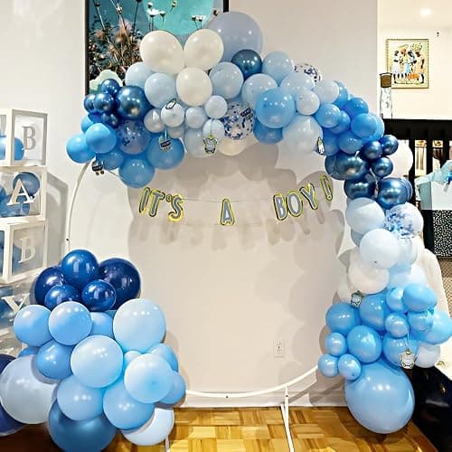 Blue Balloons Set, 60 Pack 12 Inches Metallic Chrome Blue Balloons Navy Blue for Boys Man Birthday, Baby Shower, Wedding Party Decorations thumbnail 6
