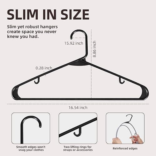 Plastic Clothes Hangers Pink, 40 Pack Space Saving, Sturdy Design for All Garments thumbnail 2