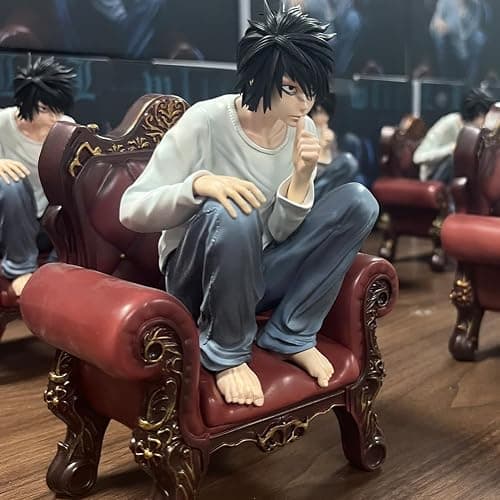 MABAIUDE Anime Figure L and Misa Amane Figure, Sitting on Sofa Edition L Amane Misa Figurine Sculpture Collectible Desktop Decoration Fans Birthday Gifts thumbnail 6