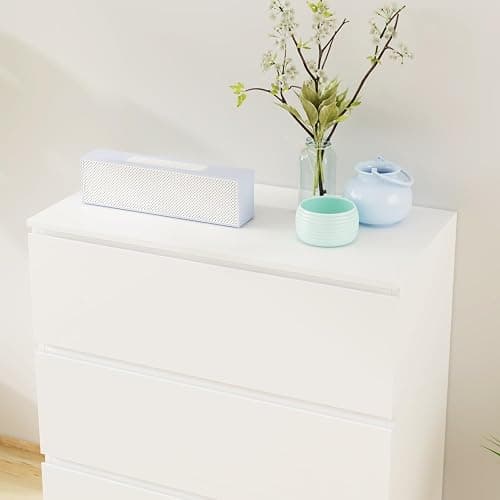 FUNISIR Nightstand with 3 Drawers, Modern Bedroom End Table with No Handle, Wooden Bedside Storage Cabinet, White 30.3" W x 32.3" H thumbnail 5