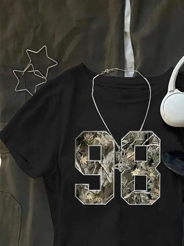 SOLY HUX Girl's Camo Number Graphic Tees Casual Crew Neck Short Sleeve T Shirts thumbnail 3