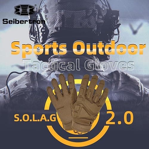 Seibertron S.O.L.A.G Series Tactical Gloves Full/Half Index Finger/Fingerless Touchscreen Impact Anti-Slip for Motorcycle Cycling Hiking Adults & Youth XXS-XXL thumbnail 2