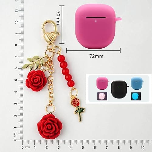Case for Bose QuietComfort Earbuds II Case Cover 2022, Cute Bose Earbuds 2 Soft Silicone Skin Shockproof Protective Cover for New Bose Earbuds II Case with Carabiner Keychain for Women Girls (Black) thumbnail 6