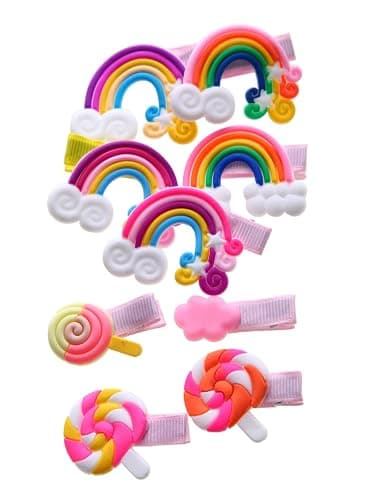 56PCS Toddler Hair Accessories Set: Colorful Rainbow Barrettes, Pins, Candy Fruits, Butterflies for Kids' Stylish Hairstyles - 56 PCS thumbnail 3