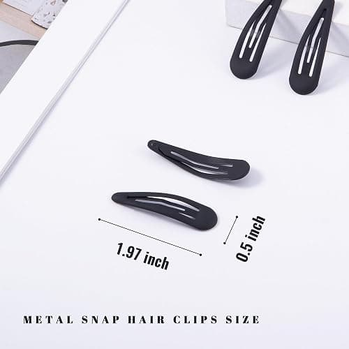 Cptots Small Hair Barrettes For Women No Slip Metal Snap Clips For Thin And Fine Hair,Matte Black,20 PCS,1.97 x 0.5 Inch. thumbnail 2