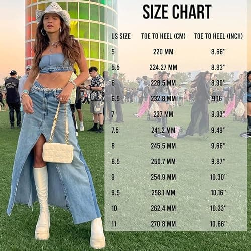 AMINUGAL Womens Elastic Knee High Platform Chunky Block High Heel Sock Boots Zipper Round Toe Fashion Motorcycle Combat Punk Boots For Women thumbnail 4