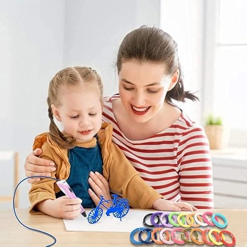 Keiare 3D Pen for Kids with Stencil Book Upgrade 3D Printing Pen Stylo 3D Drawing Pen 3D Printer Pen Creative 3D Writing Pen Fun Toys for Kids Include 12 Colors PLA Filament Refills with Charger thumbnail 5
