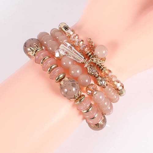 Solosoya Bohemian Boho Stackable Bracelets for Women Set, Girls Stretch Multilayer Stack Beads Colorful Beaded Charm Bracelets Girl Handmade Jewelry thumbnail 2