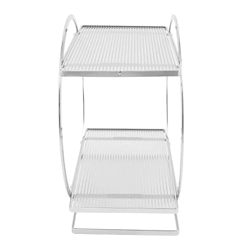 Make-up-Organizer für Schminktisch, 2-stöckig, Großes Fassungsvermögen Organizer für Parfüm,Hautpflege Organizer Vanity Caddy Regal für Schlafzimmer, Kommode (Silber) thumbnail 6