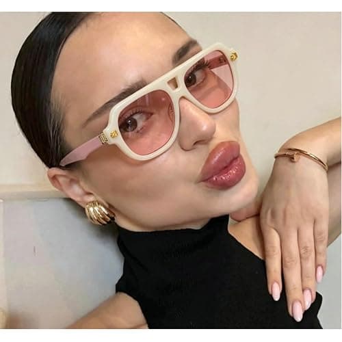 willochra Retro Double Bridges Pilot Men Rivets Sunglasses Fashion Clear Gradient Shades UV400 Women Punk Sun Glasses thumbnail 5