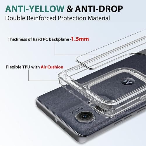 Sucnakp for Motorola edge-2024 Case: Premium Clear Back Panel + TPU Bumper Cover for Moto Edge 2024（YKL Clear） thumbnail 5