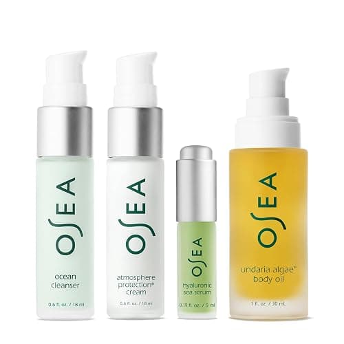 OSEA Bestsellers Set For Face + Body -4-piece Skin Care Set - Body Oil, Face Cleanser, Face Cream, & Hyaluronic Acid Serum - Clean Beauty Travel Set - Ideal for Beauty Gifts - Image 1