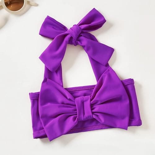 Aalizzwell Baby Girl Bathing Suit, Toddler Girls Two Piece Swimsuit Halter Top Bikini Bottoms Swimming Suit thumbnail 3