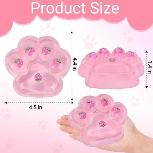 Big Taba Squishy Cat Paw Fidget Toy, Squishies Squeeze Toys for Girls 4-8, Ultra-Soft Sticky Sensory Toy Party Favors for Kids 8-12, Autism Stress Relief (Light Pink) thumbnail 2