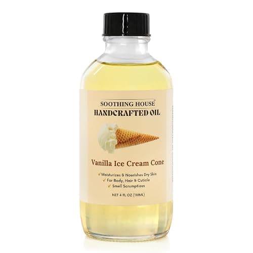 Soothing House Vanilla Ice Cream Cone Body Oil - Premium Non-Greasy Oil & Body Moisturizer for Dry Skin & Glowing Skin with Sweet Almond, Jojoba, and Vitamin E Oil, 4 Fl OZ thumbnail 3